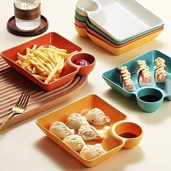 4 Piece Set Colorful Serving Plat