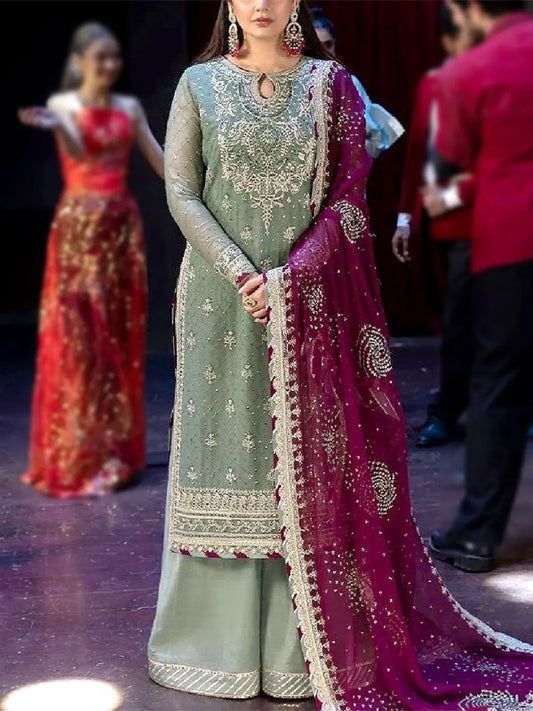 Light Grem Embroidery Suit